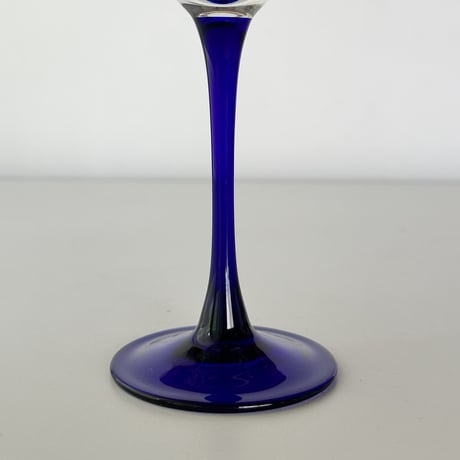 glass with ultramarine stem tall 80s