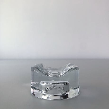candle holder glass wave 80s