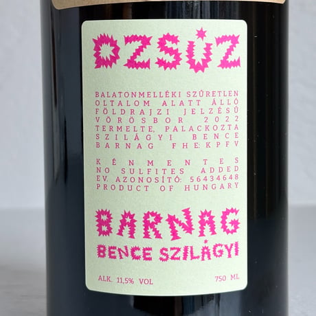 <RED> DZSUZ 2022 / Grand Vin de Barnag