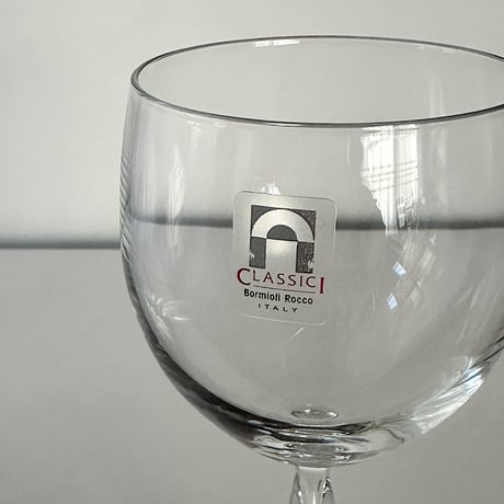 crystal wine glass with twist stem 50s ITALY