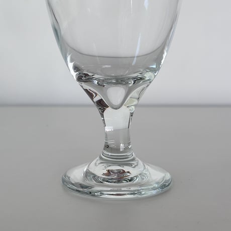 vintage heavy clear beer glass 80s