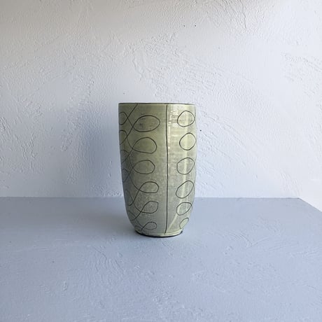vase triangle ceramic 60s
