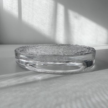 circle glass tray Finland 60-70s