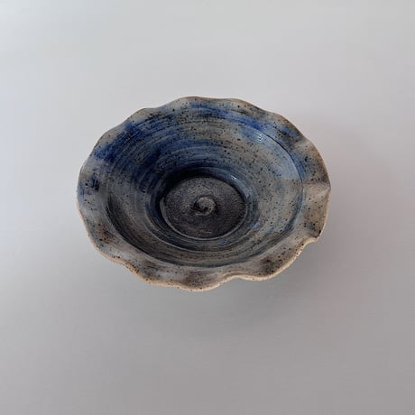 Studio Pottery tray with wavy edge
