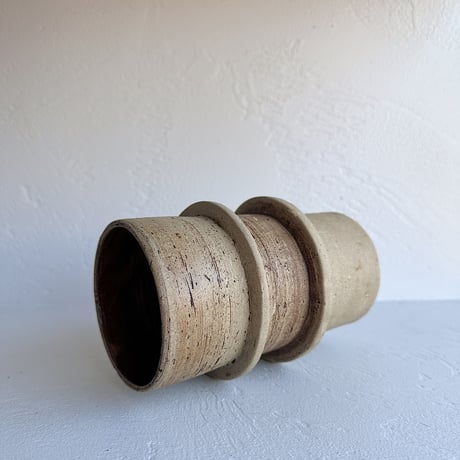 Studio pottery vase with rings