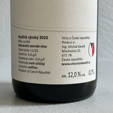 <WHITE> Ryzlink rynsky 2022 / Kacetl