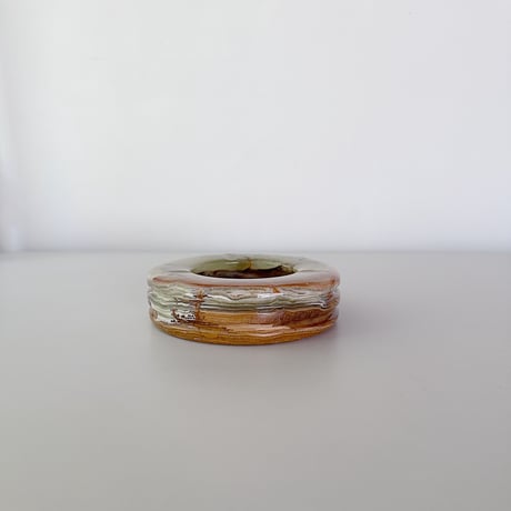 Olive-brown marble tray 70s <A>