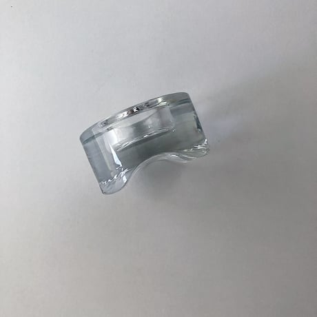 candle holder glass wave 80s