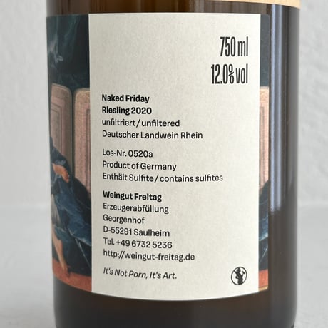 <WHITE> Naked Friday Riesling 2020 / Freitag