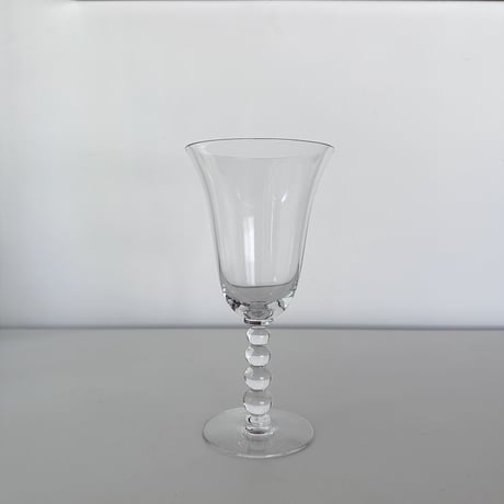 big trumpet wine glass with bubble stem 80s