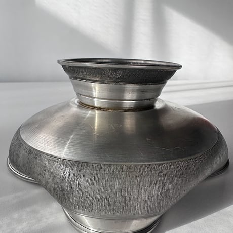 Pewter bowl distorted Norwegian 60s