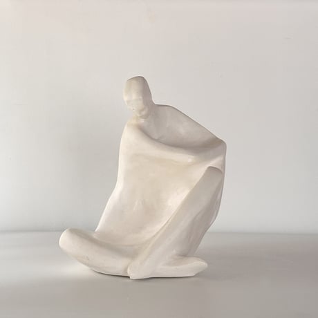 vintage object woman sitting kneel up 80s USA