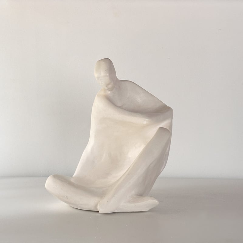 vintage object woman sitting kneel up 80s USA |