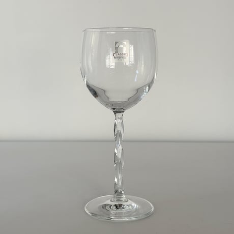 crystal wine glass with twist stem 50s ITALY