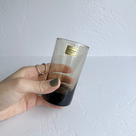 Luminarc smoked juice glass 80s