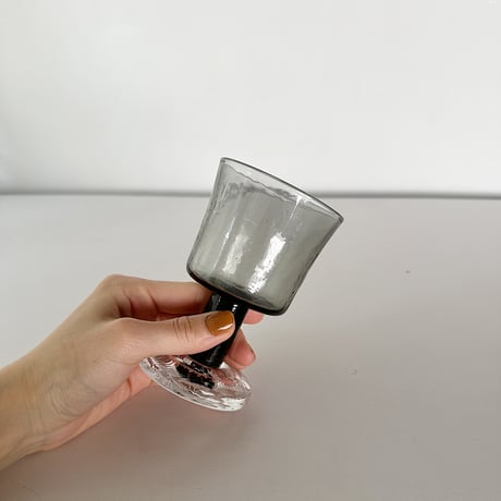 small wine glass with clear plate 60-70s Sweden