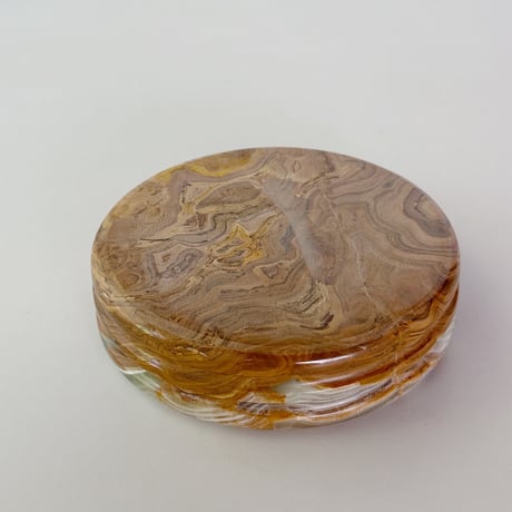 Olive-brown marble tray 70s <B>