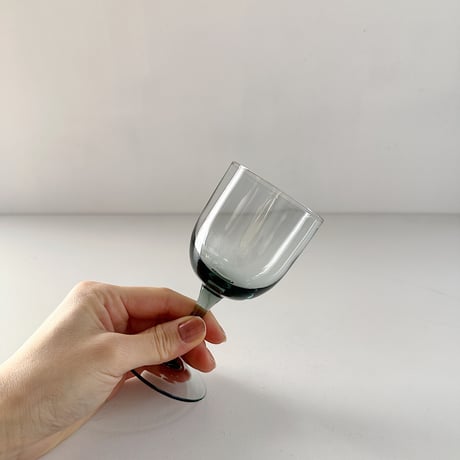 smokey blue small glass 70s