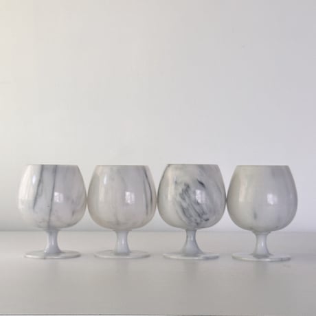 vintage onyx goblet with stem 80s