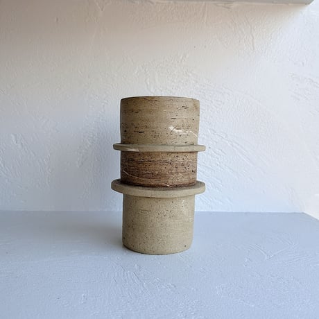 Studio pottery vase with rings