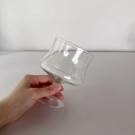 vintage clear-wide wine glass 90s