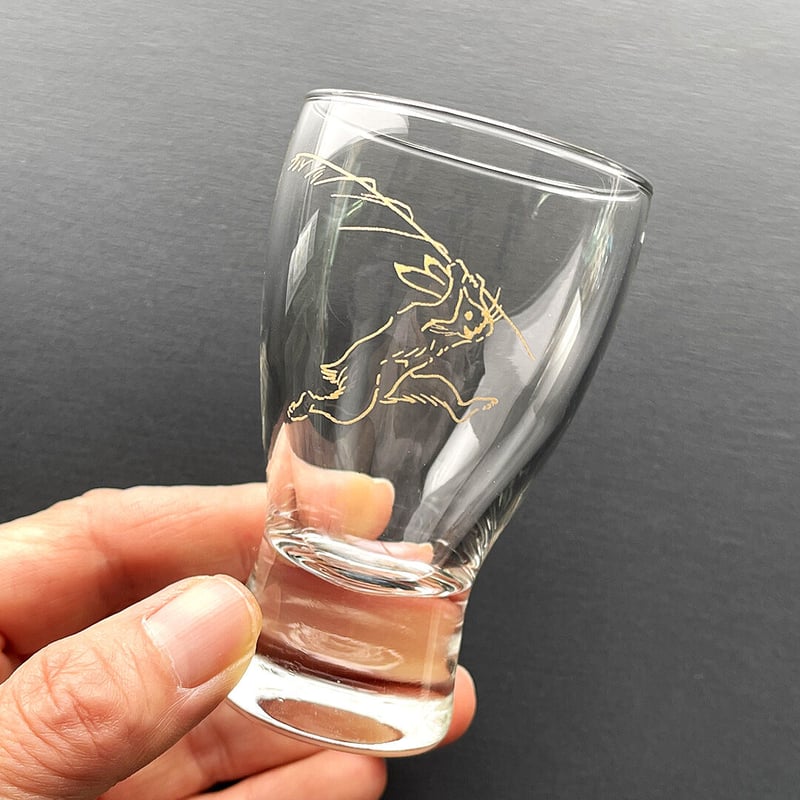 鳥獣戯画の酒器グラスとガラスプレートのちょい呑みセット② | 各務