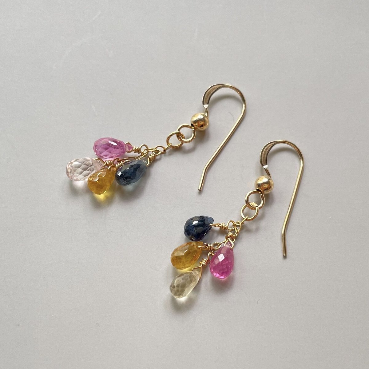 14kgf】カラーオパール_ブルーピアス(イヤリング) ピアス（フック