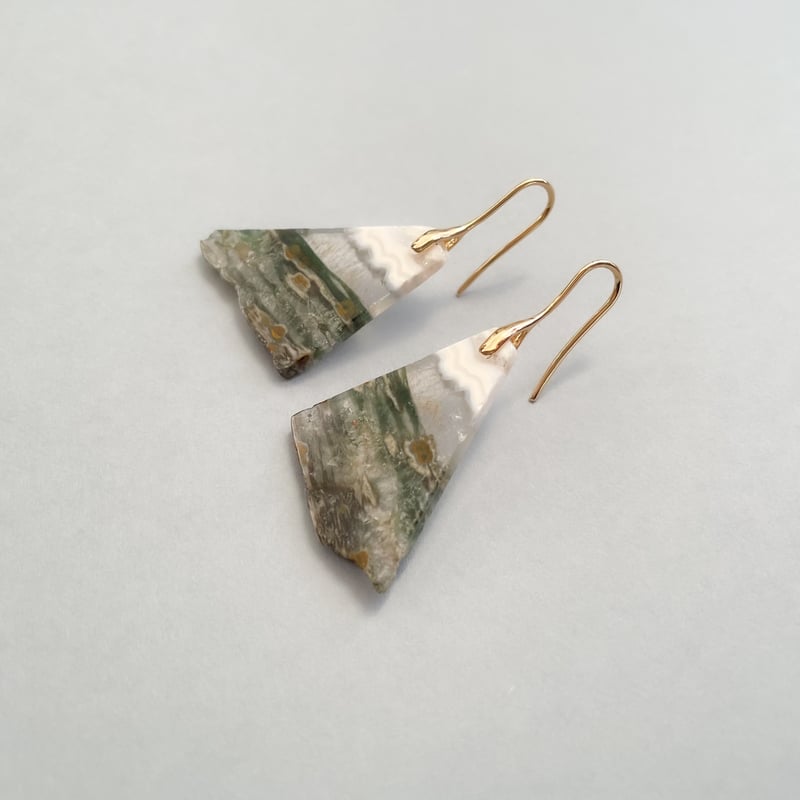 14kgf ロングピアス】オーシャンジャスパー | julistaahebrews117