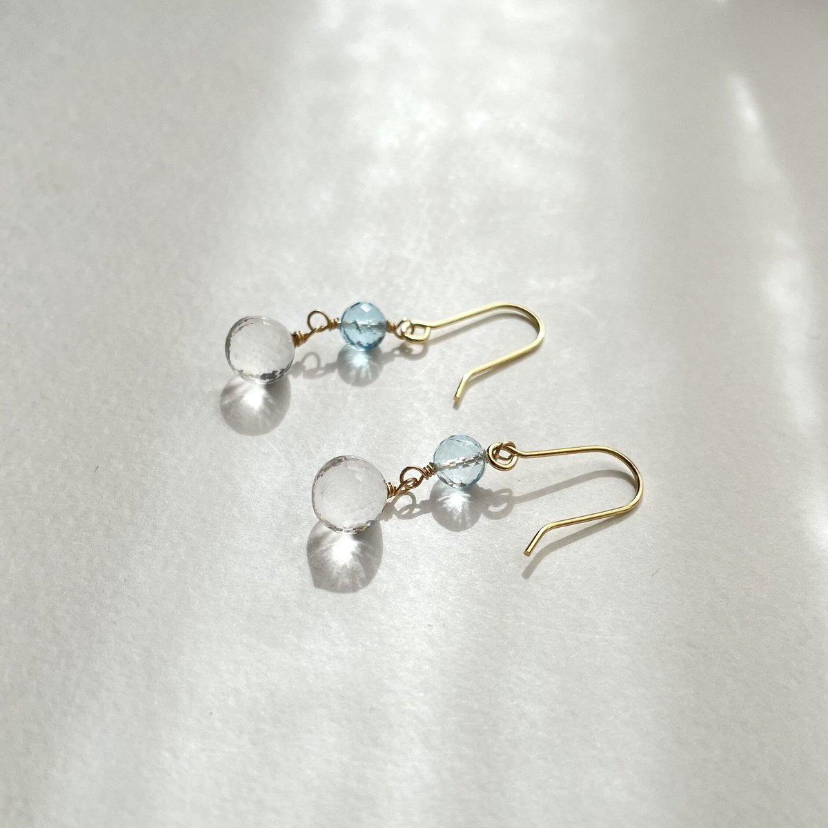 14kgfピアス/イヤリング】ブルートパーズ×クリスタル | julistaahebrews117