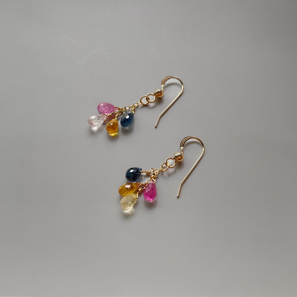 14kgfピアス/イヤリング】マルチカラー サファイア | julistaahebrews117