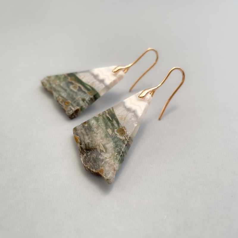 14kgfオーシャンジャスパーピアス/イヤリング N 専用♦︎14kgfオーシャンジャスパー・サファイアピアス/イヤリング N