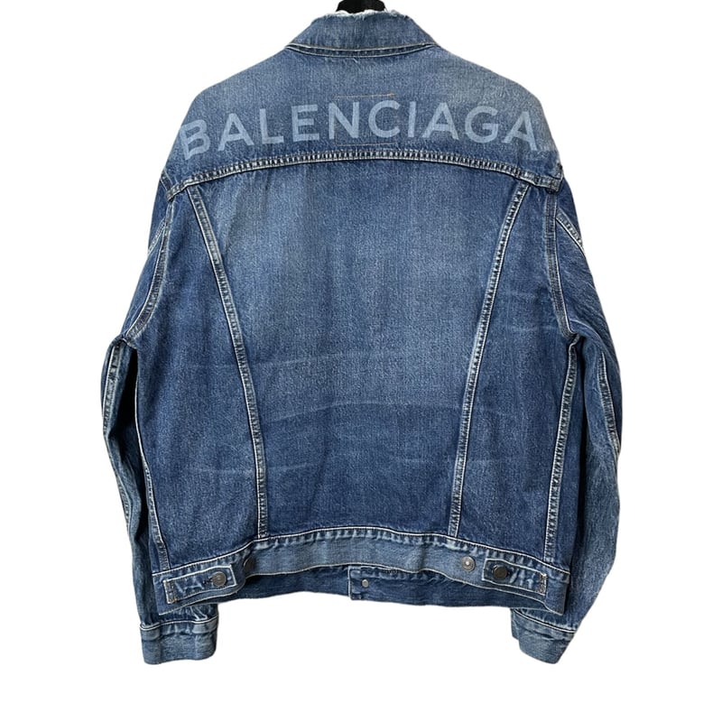ジャケット・アウター BALENCIAGA Damaged Denim Jacket size 46 BALENCIAGA】DAMAGE LOGO DENIM JACKET | AURUM RE