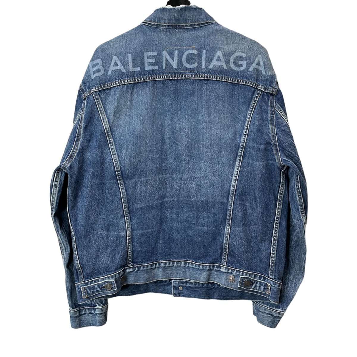 ジャケット・アウター BALENCIAGA Damaged Denim Jacket size 46 BALENCIAGA】DAMAGE LOGO DENIM JACKET | AURUM RE