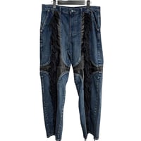 【THUG CLUB】MOHICAN LEATHER DENIM PANTS