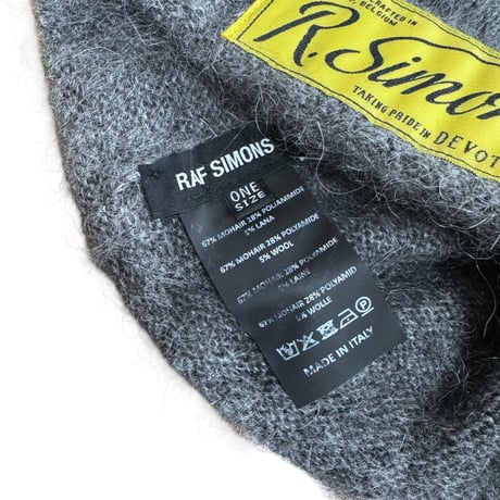 【RAF SIMONS】LOGO LABEL MOHAIR BEANIE