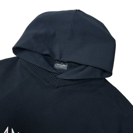 【BALENCIAGA】DOCKING KNIT HOODIE