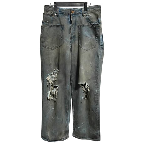 【BALENCIAGA】PATCHED POCKET BAGGY DENIM PANTS