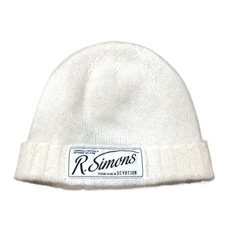【RAF SIMONS】LOGO LABEL MOHAIR BEANIE