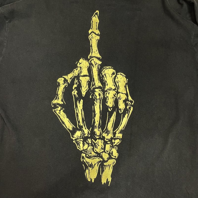90s FASHION VICTIM スカル vintage tシャツ Lサイズ 90年代 アメリカ製 スカル 骸骨 骨 ファック Tシャツ