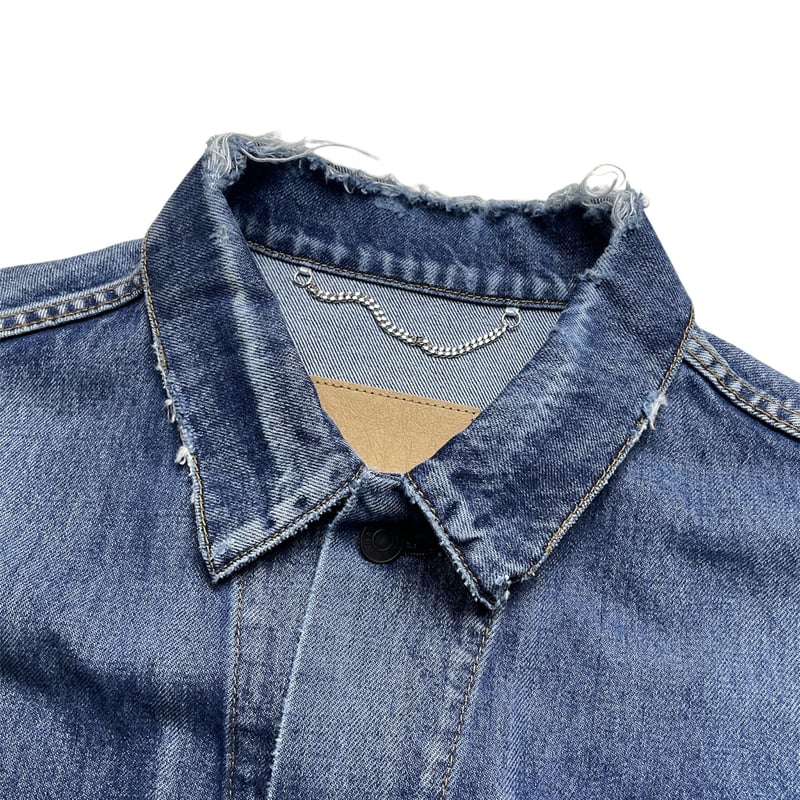 ジャケット・アウター BALENCIAGA Damaged Denim Jacket size 46 BALENCIAGA】DAMAGE LOGO DENIM JACKET | AURUM RE