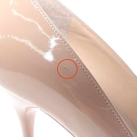 【サスティナブル】ポインテッドトゥエナメルヒールパンプス L0209E P.BEIGE/E 23.0cm