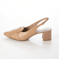 【サスティナブル】ポインテッドメッシュバックバンドパンプス L0242 BEIGE 24.5cm