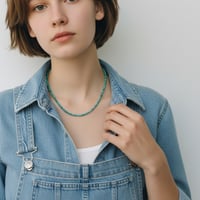 空と海の青をまとうお守りジュエリー　[nature TMC] Tiny Blue ターコイズネックレス