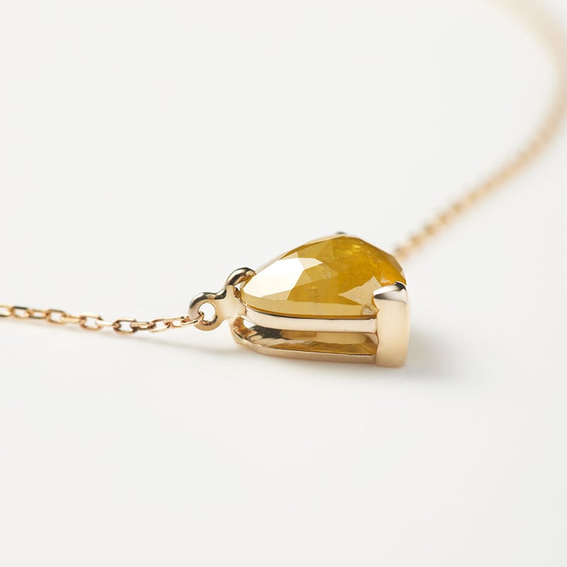 AARUSHI ハートイエローダイヤモンド1.3ct 10KYGネックレス