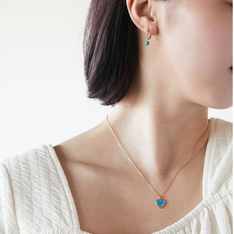 幸せのブルーハートをお守りに　BABY-BLUE　シルバー925製ターコイズハートネックレス