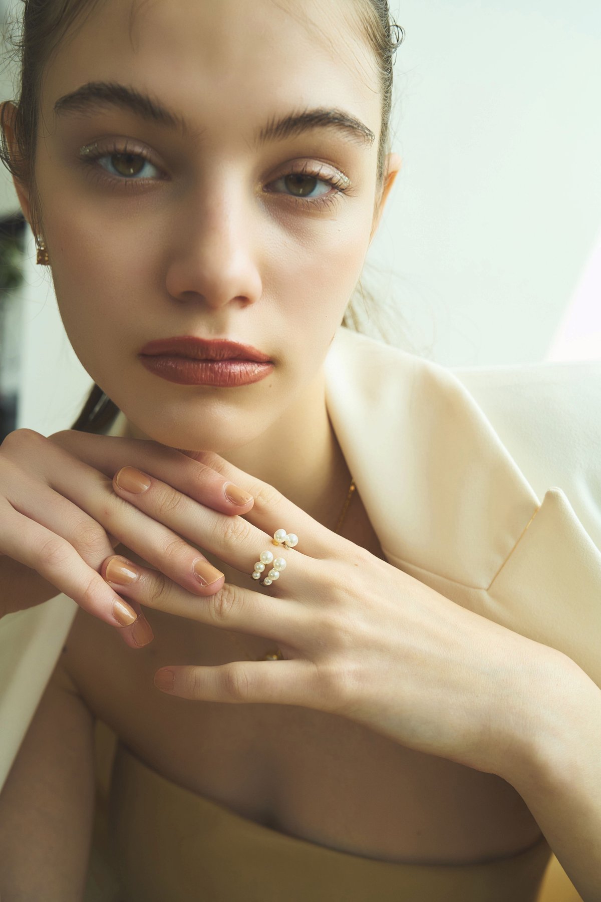 ジェジュン 指輪 Fusion exclusive 3 piece white gold ring with diamonds