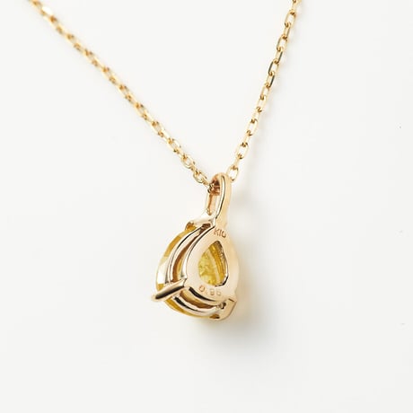 幸せのイエローダイヤモンド AARUSHI　ペアシェイプイエローダイヤモンド0.95ct　10KYGネックレス
