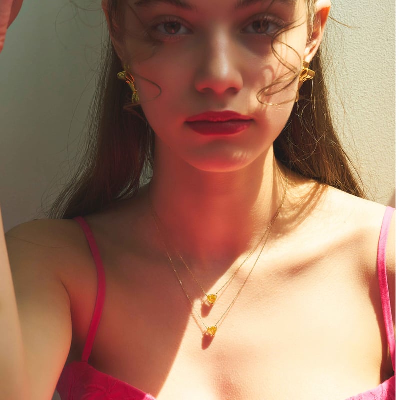 AARUSHI ハートイエローダイヤモンド1.3ct 10KYGネックレス | The May