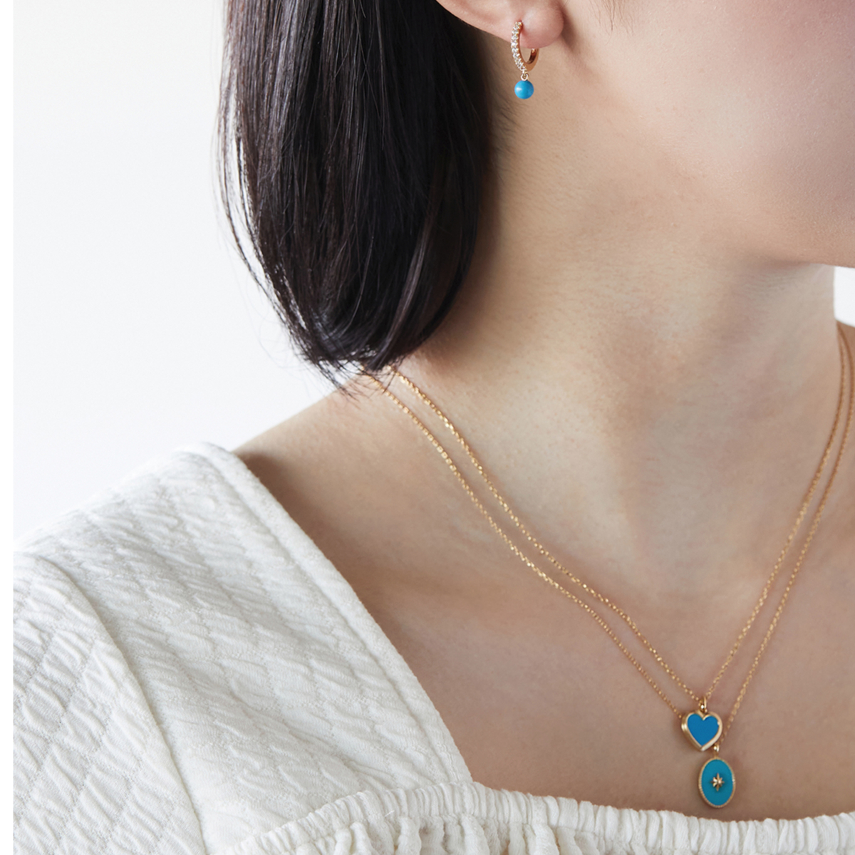 BABY-BLUE シルバー925製ターコイズハートネックレス | The May BABY-BLUE シルバー925製ターコイズハートネックレス | The May