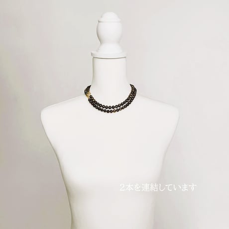 ムラ染めのブラウン系パールでシックに　[nature TMC] Earth Glow ネックレス